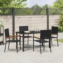 Ensemble de salle à manger pour jardin 5 pcs Noir polyrotin 564554564554
