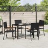 Ensemble de salle à manger pour jardin 5 pcs Noir polyrotin 564554564554