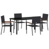 Ensemble de salle à manger pour jardin 5 pcs Noir polyrotin 564555564555