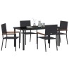Ensemble de salle à manger pour jardin 5 pcs Noir polyrotin 564555564555