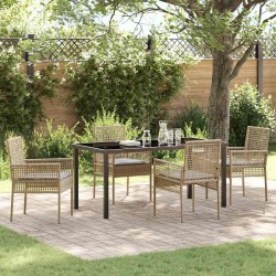 Ensemble de salle à manger pour jardin 5 pcs Beige polyrotin 564557564557