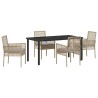 Ensemble de salle à manger pour jardin 5 pcs Beige polyrotin 564557564557