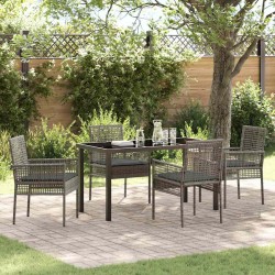 Ensemble de salle à manger pour jardin 5 pcs Gris polyrotin 564558564558