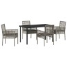 Ensemble de salle à manger pour jardin 5 pcs Gris polyrotin 564558564558