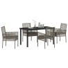 Ensemble de salle à manger pour jardin 5 pcs Gris polyrotin 564558564558