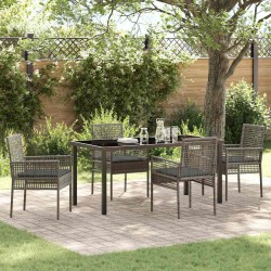 Ensemble de salle à manger pour jardin 5 pcs Gris polyrotin 564559564559