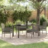 Ensemble de salle à manger pour jardin 5 pcs Gris polyrotin 564559564559
