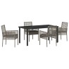 Ensemble de salle à manger pour jardin 5 pcs Gris polyrotin 564559564559