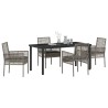 Ensemble de salle à manger pour jardin 5 pcs Gris polyrotin 564559564559