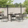 Ensemble de salle à manger pour jardin 5 pcs Gris polyrotin 564559564559