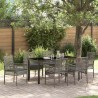 Ensemble de salle à manger pour jardin 7 pcs Gris polyrotin 564560564560
