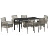 Ensemble de salle à manger pour jardin 7 pcs Gris polyrotin 564560564560