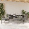 Ensemble de salle à manger pour jardin 7 pcs Gris polyrotin 564560564560