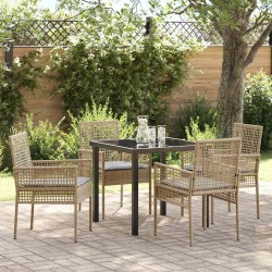 Ensemble de salle à manger pour jardin 5 pcs Beige polyrotin 564561564561