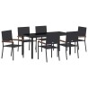 Ensemble de salle à manger pour jardin 7 pcs Noir polyrotin 564562564562