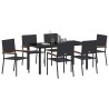 Ensemble de salle à manger pour jardin 7 pcs Noir polyrotin 564562564562