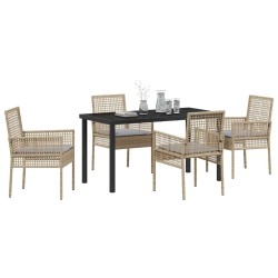 Ensemble de salle à manger pour jardin 5 pcs Beige polyrotin 564563564563