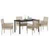 Ensemble de salle à manger pour jardin 5 pcs Beige polyrotin 564563564563