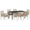 Ensemble de salle à manger pour jardin 7 pcs Beige polyrotin 564564564564