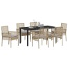Ensemble de salle à manger pour jardin 7 pcs Beige polyrotin 564564564564
