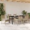 Ensemble de salle à manger pour jardin 7 pcs Beige polyrotin 564564564564