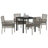 Ensemble de salle à manger pour jardin 5 pcs Gris polyrotin 564565564565