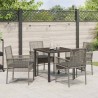 Ensemble de salle à manger pour jardin 5 pcs Gris polyrotin 564565564565