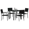 Ensemble de salle à manger pour jardin 5 pcs Noir polyrotin 564566564566