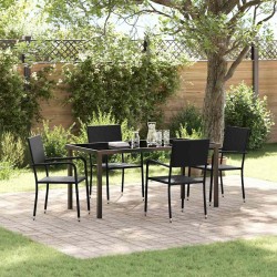 Ensemble de salle à manger pour jardin 5 pcs Noir polyrotin 564567564567