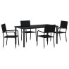 Ensemble de salle à manger pour jardin 5 pcs Noir polyrotin 564567564567