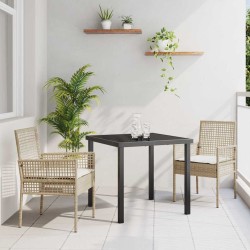 Ensemble de salle à manger pour jardin 3 pcs Beige polyrotin 564568564568