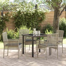 Ensemble de salle à manger pour jardin 5 pcs Gris clair 564570564570