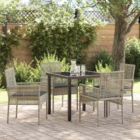 Ensemble de salle à manger pour jardin 5 pcs Gris clair 564570564570