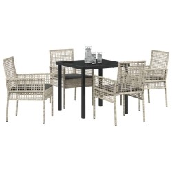 Ensemble de salle à manger pour jardin 5 pcs Gris clair 564570564570