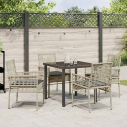 Ensemble de salle à manger pour jardin 5 pcs Gris clair 564570564570
