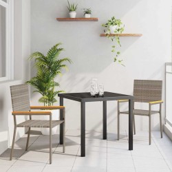 Ensemble de salle à manger pour jardin 3 pcs Gris polyrotin 564571564571