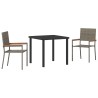 Ensemble de salle à manger pour jardin 3 pcs Gris polyrotin 564571564571