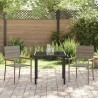 Ensemble de salle à manger pour jardin 3 pcs Gris polyrotin 564571564571
