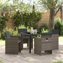 Ensemble de salle à manger pour jardin 5 pcs Gris polyrotin 564573564573