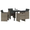 Ensemble de salle à manger pour jardin 5 pcs Gris polyrotin 564573564573