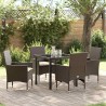 Ensemble de salle à manger pour jardin 5 pcs Marron polyrotin 564574564574