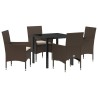 Ensemble de salle à manger pour jardin 5 pcs Marron polyrotin 564574564574