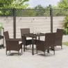 Ensemble de salle à manger pour jardin 5 pcs Marron polyrotin 564574564574