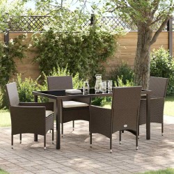 Ensemble de salle à manger pour jardin 5 pcs Marron polyrotin 564575564575