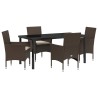 Ensemble de salle à manger pour jardin 5 pcs Marron polyrotin 564575564575