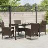 Ensemble de salle à manger pour jardin 5 pcs Marron polyrotin 564575564575