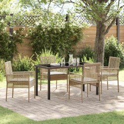 Ensemble de salle à manger pour jardin 5 pcs Beige polyrotin 564576564576