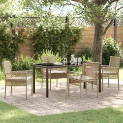 Ensemble de salle à manger pour jardin 5 pcs Beige polyrotin 564577564577