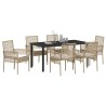 Ensemble de salle à manger pour jardin 7 pcs Beige polyrotin 564578564578