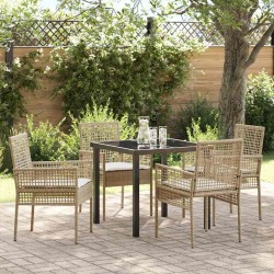 Ensemble de salle à manger pour jardin 5 pcs Beige polyrotin 564579564579